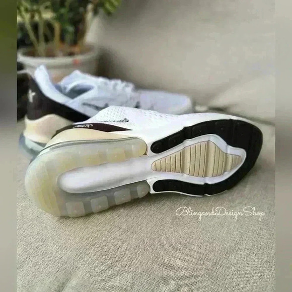 Women's Nike Air Max 270 Brown Tan Sneakers made with Swarovski Crystals Custom - Picture 5 of 8